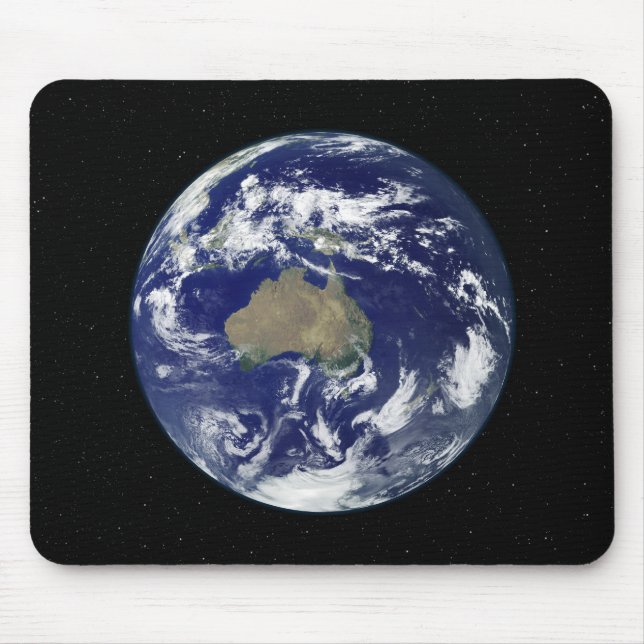 Fully lit Earth centred on Australia and Ocean Mouse Mat (Front)