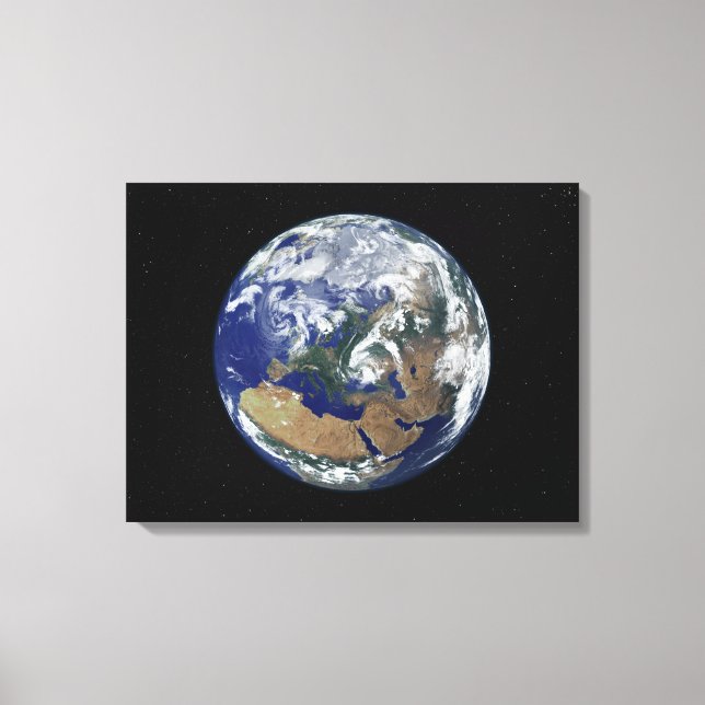 Fully lit Earth centred on Europe Canvas Print (Front)