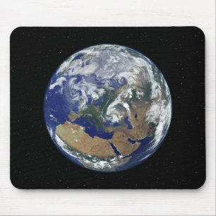 Fully lit Earth centred on Europe Mouse Mat