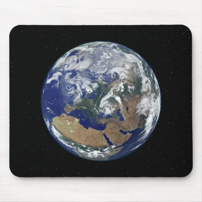 Fully lit Earth centred on Europe Mouse Mat (Front)