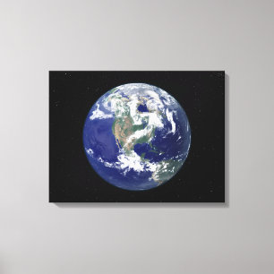 Fully lit Earth centred on North America Canvas Print