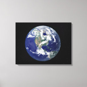 Fully lit Earth centred on North America Canvas Print