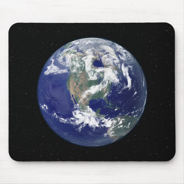 Fully lit Earth centred on North America Mouse Mat (Front)