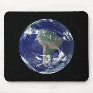 Fully lit Earth centred on South America Mouse Mat