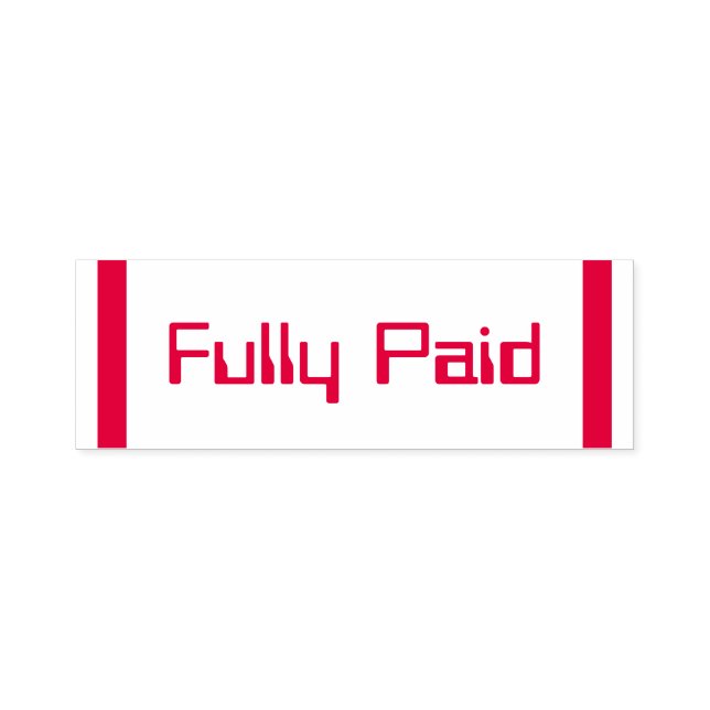 "Fully Paid" Rubber Stamp (Design)