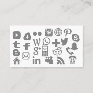 Fully personalised choose your social media icons business card