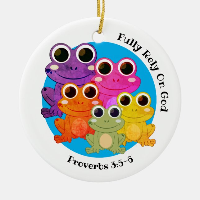 FULLY RELY ON GOD Christian Ceramic Tree Decoration (Front)