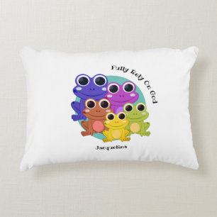 FULLY RELY ON GOD Colourful Personalised FROG Decorative Cushion