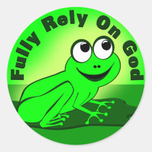 Fully Rely on God F.R.O.G. Classic Round Sticker