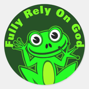 Fully Rely on God Froggy Sticker