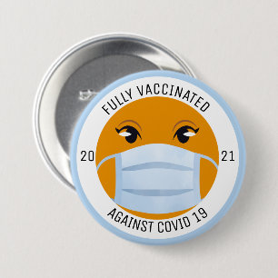 Fully Vaccinated Covid 19 Corona Virus Inoculation 7.5 Cm Round Badge