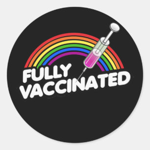 FULLY VACCINATED PRIDE RAINBOW T-Shirt Classic Round Sticker