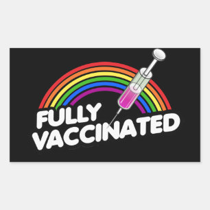 Fully Vaccinated Pride T-Shirt Rectangular Sticker