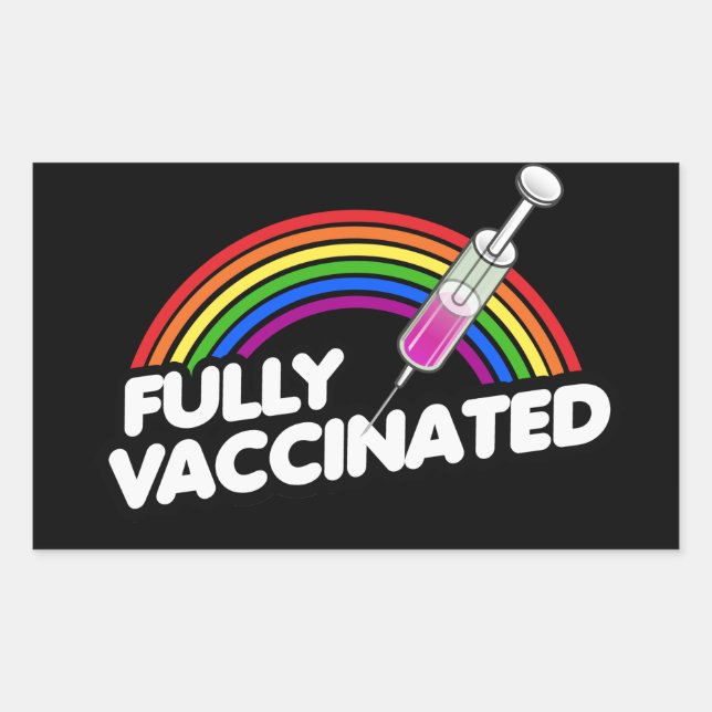Fully Vaccinated Pride T-Shirt Rectangular Sticker (Front)