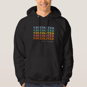 Fully Vaccinated Still Not A Hugger Funny Retro Ra Hoodie