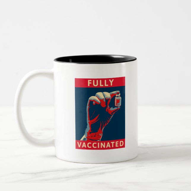 Fully Vaccinated Two-Tone Coffee Mug (Left)