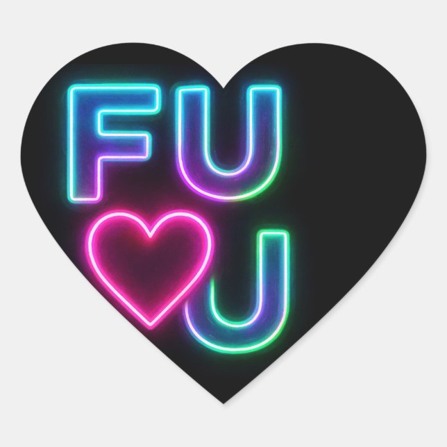 FULU Heart Shaped Sticker (Front)