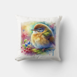 Fulvetta Bird 110924AREF119 - Watercolor Cushion