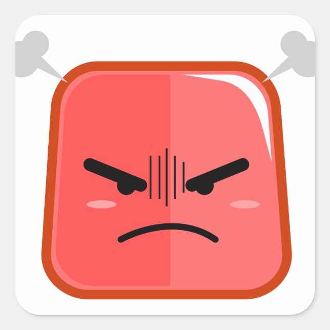Fuming Angry Faced Red Emoji Sticker (Front)