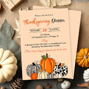 Fumpkin Thankgiving Dinner Party  Invitation