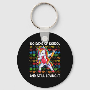 Fun 100 Days Of School And Still Loving It Unicorn Key Ring