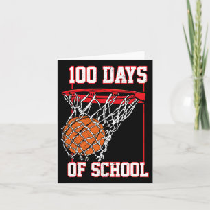 Fun 100 Days Of School Bysketbyll Teacher Student Card