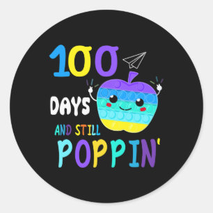 Fun 100 Days Of School For Fidget Popit Lovers Boy Classic Round Sticker