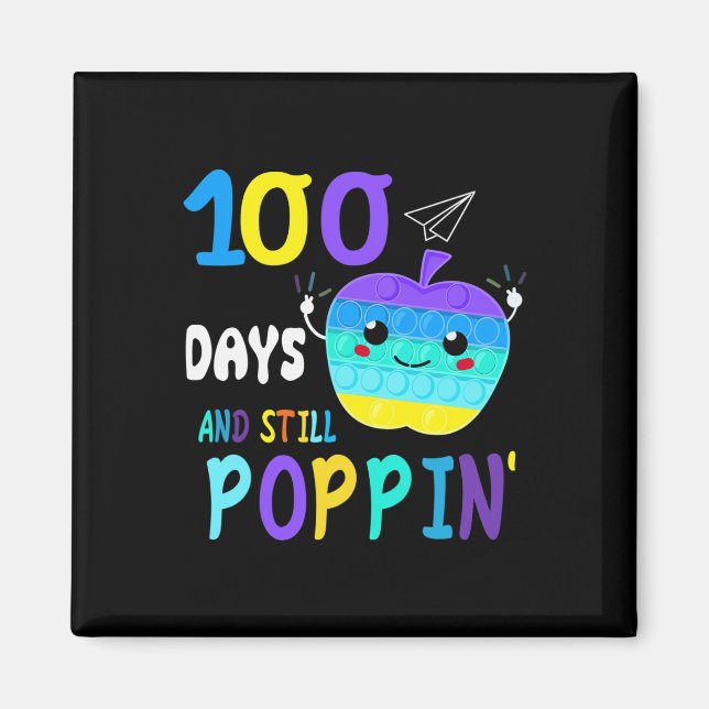 Fun 100 Days Of School For Fidget Popit Lovers Boy Magnet (Front)