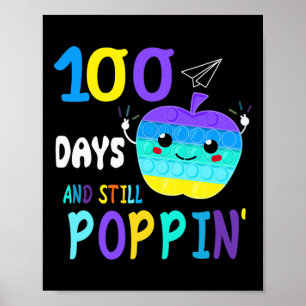 Fun 100 Days Of School For Fidget Popit Lovers Boy Poster