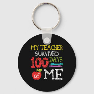 Fun 100 Days Of School Kids 100th Day Of School Key Ring