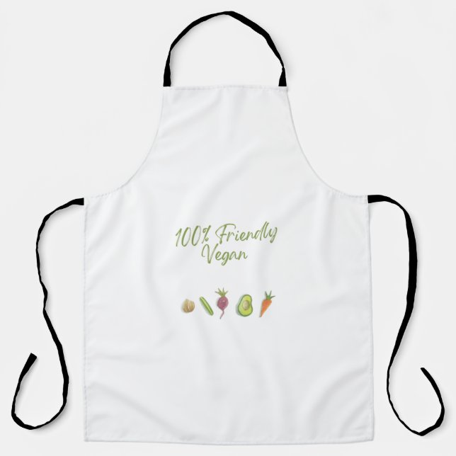 Fun 100% Friendly Vegan Apron (Front)