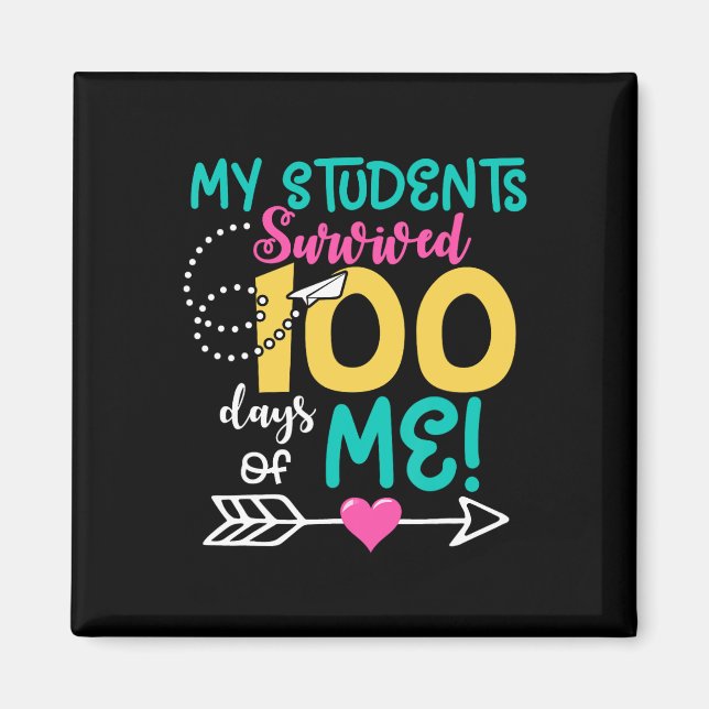 Fun 100th Day Of School My Student Survived 100 Da Magnet (Front)