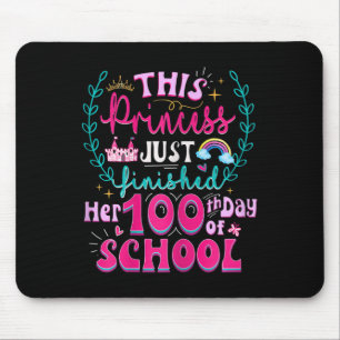 Fun 100th Day Of School Princess Cute Kids Girls T Mouse Mat