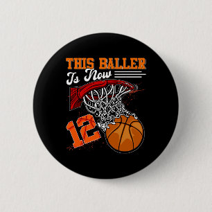 Fun 12 Years Old Kids Gift 12th Birthday Bysketbyl 6 Cm Round Badge
