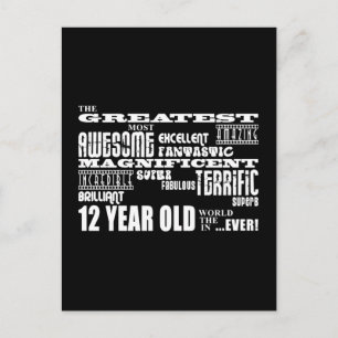 Fun 12th Birthday Party Greatest Twelve Year Old Postcard