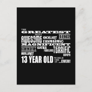 Fun 13th Birthday Party Greatest Thirteen Year Old Postcard