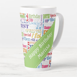 Fun 18th Birthday Party Favours Personalised Latte Mug