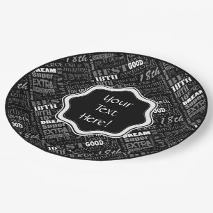 Fun 18th Birthday Party Personalised Monogram Paper Plate
