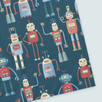 Fun 1950s Style Retro Robot Pattern Dark