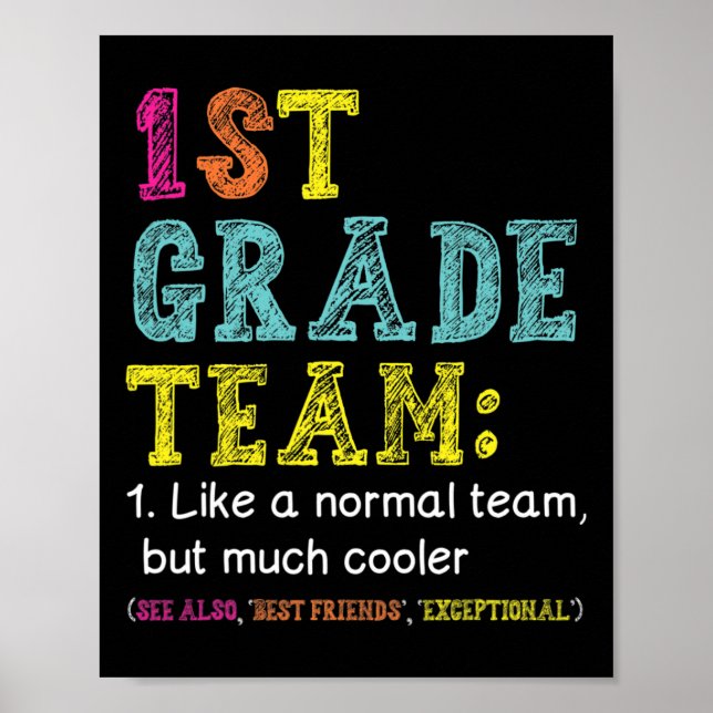 Fun 1st Grade Team Like Normal But Cooler Byck To  Poster (Front)