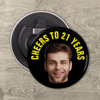 Fun 21st Birthday CUSTOM TEXT Photo Black