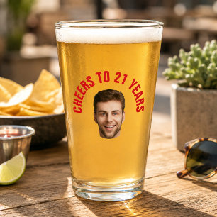 Fun 21st Birthday CUSTOM TEXT Photo Glass