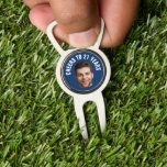 Fun 21st Birthday CUSTOM TEXT Photo Navy Divot Tool<br><div class="desc">Fun birthday photo golf divot tool in a retro modern cutout photo design. The year is customisable to suit any birthday year, whether it be your 21st, 30th, 40th, 50th or 60th birthday party! To get the cutout effect please use a png file with the background already cut out. If...</div>