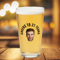 Fun 21st Birthday CUSTOM TEXT Photo Pint