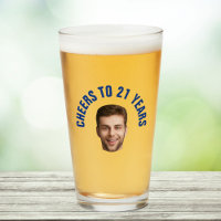 Fun 21st Birthday CUSTOM TEXT Photo Pint
