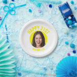 Fun 21st Birthday CUSTOM TEXT Photo Trendy Paper Plate<br><div class="desc">🥂 Create a Fun 21st Birthday paper plate with your text and photo. Fun birthday photo decor in a retro modern design. Year is customisable to suit any birthday year, wether it be your 21st, 30th, 40th, 50th or 60th birthday party! To get the cutout effect please use a png...</div>