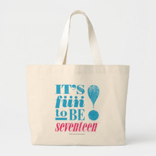Fun 2 B 17-Aqua Large Tote Bag
