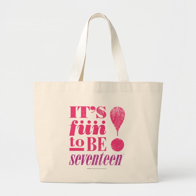 Fun 2 B 17-Magenta Large Tote Bag (Front)