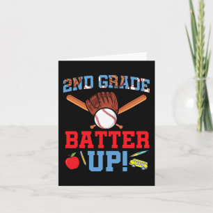 Fun 2nd Grade Baseball Player First Day Of School Card