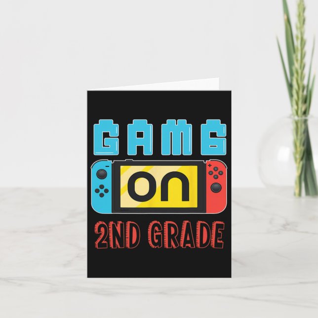 Fun 2nd Grade Level Unlocked Video Game Back To Sc Card (Front)